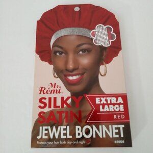 Jewel Bonnet Silky Satin Jewel Band Adjustable Tie